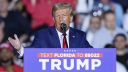 Former President Donald Trump speaks at a campaign rally in Hialeah, Fla., Wednesday, Nov. 8, 2023. (AP Photo/Lynne Sladky)