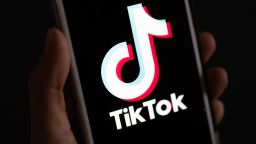 On a smartphone, the logo of the TikTok platform is displayed in Berlin on September 22, 2023.