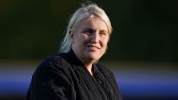 Chelsea manager Emma Hayes before the Barclays Women's Super League match at Kingsmeadow, London. Picture date: Saturday October 14, 2023. (Photo by Zac Goodwin/PA Images via Getty Images)