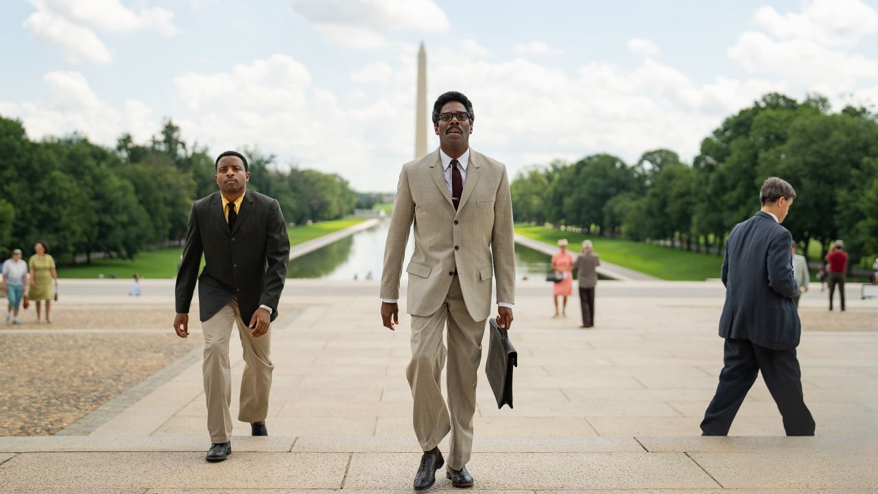 Rustin.  (L to R) Jeffrey Mackenzie Jordan as Courtney and Colman Domingo as Bayard Rustin. Cr. Parrish Lewis/Netflix © 2023