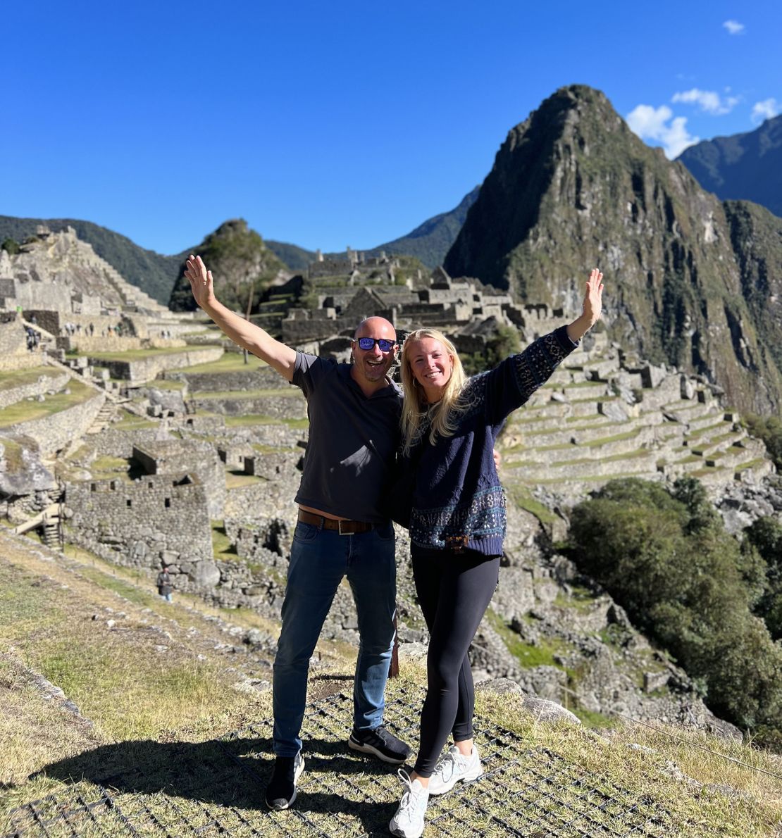 A perk of Jasmijn and Jorrit's job is they get to explore the world together. Here they are pictured at Machu Picchu, Peru.