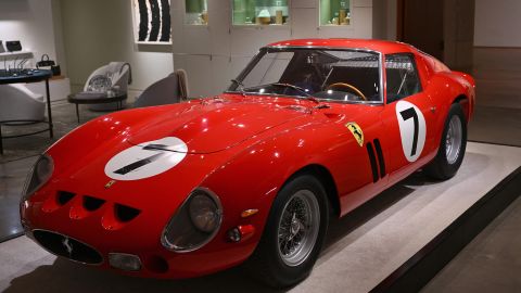 A 1962 Ferrari 250 GTO, the most valuable car ever offered at auction, is displayed at a preview at Sotheby's in New York on November 2, 2023. (Photo by ANGELA WEISS / AFP) (Photo by ANGELA WEISS/AFP via Getty Images)