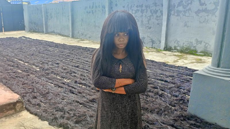 Woman makes record breaking wig longer than seven Olympic swimming