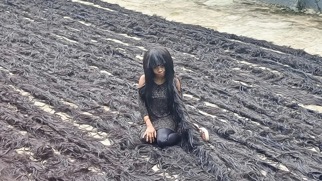 Longest handmade wig: The longest handmade wig is 351.28 m (1,152 ft 5 in), and was achieved by Helen Williams (Nigeria), in Abule Egba, Nigeria, on 7 July 2023.