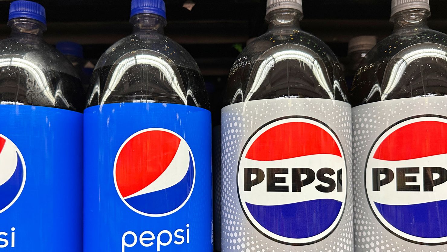 Pepsi soft drinks in plastic bottles are on sale at a grocery store in New York on Weds., Nov. 15, 2023. (AP Photo/Ted Shaffrey)