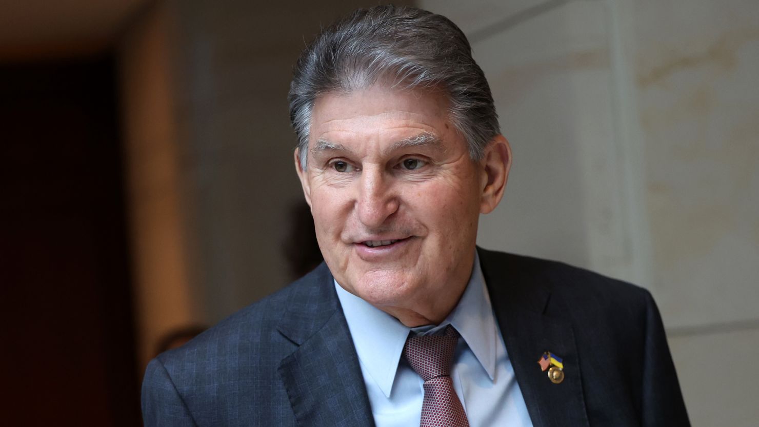 WASHINGTON, DC - FEBRUARY 15: U.S. Sen. Joe Manchin (D-WV) arrives for a Senate briefing on China at the U.S Capitol on February 15, 2023 in Washington, DC. Members of the Biden administration, including representatives from the Defense Department, briefed Senators on China and the recent suspected spy balloon that was shot down. (Photo by Kevin Dietsch/Getty Images)