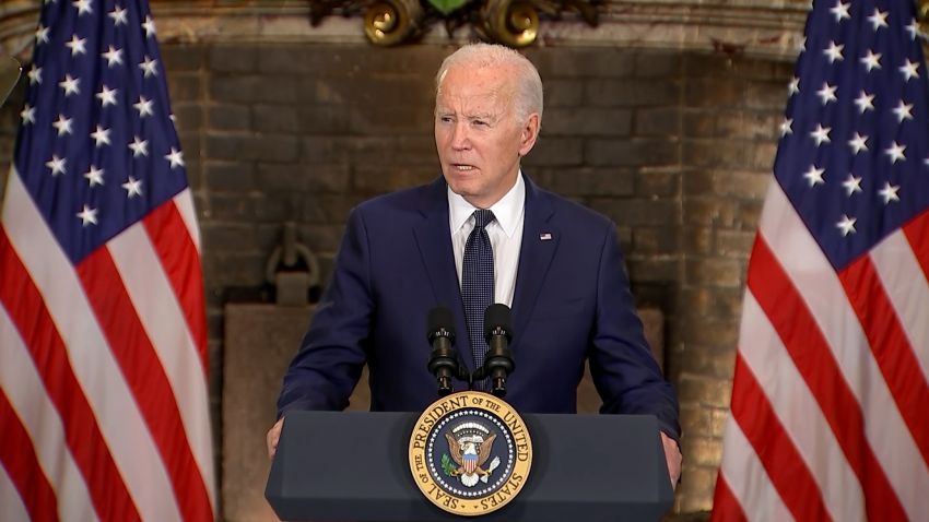US President Biden speaks during a presser on November 15.