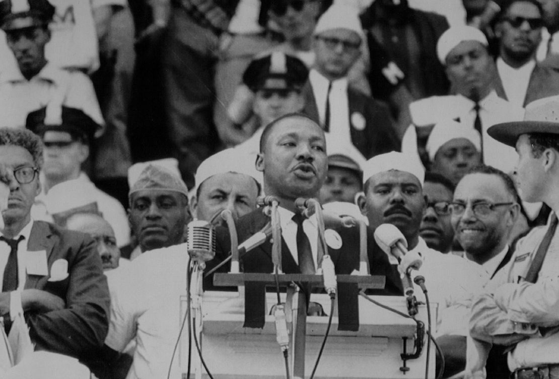 8-1983, AUG 27 1983, JAN 19 1986; Special for The Denver Post, Attn. Bill Wunsch. This is a 1963 photo of Martin Luther King Jr., addressing the thousands of people gathered at the Lincoln Memorial during "March on Washington". 1983  (Photo By The Denver Post via Getty Images)