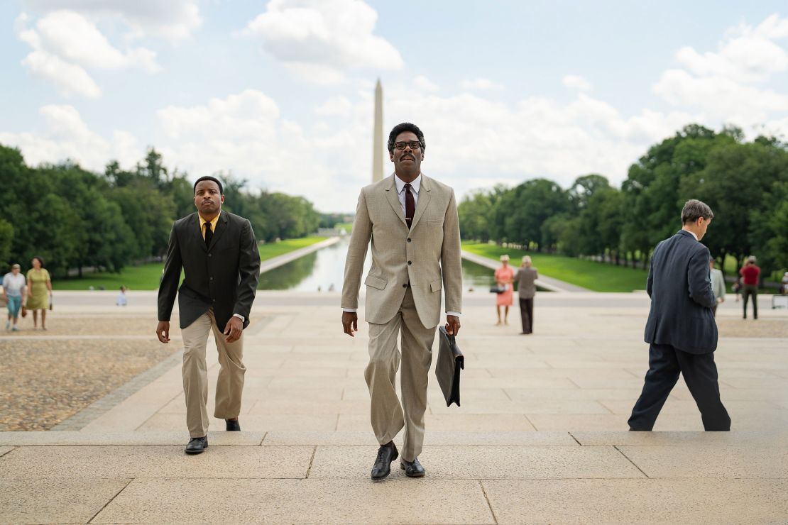 Rustin.  (L to R) Jeffrey Mackenzie Jordan as Courtney and Colman Domingo as Bayard Rustin. Cr. Parrish Lewis/Netflix © 2023