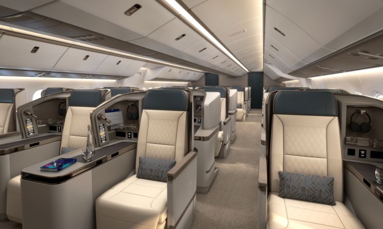 The executive area has 32 additional seats, equivalent to business class seating.