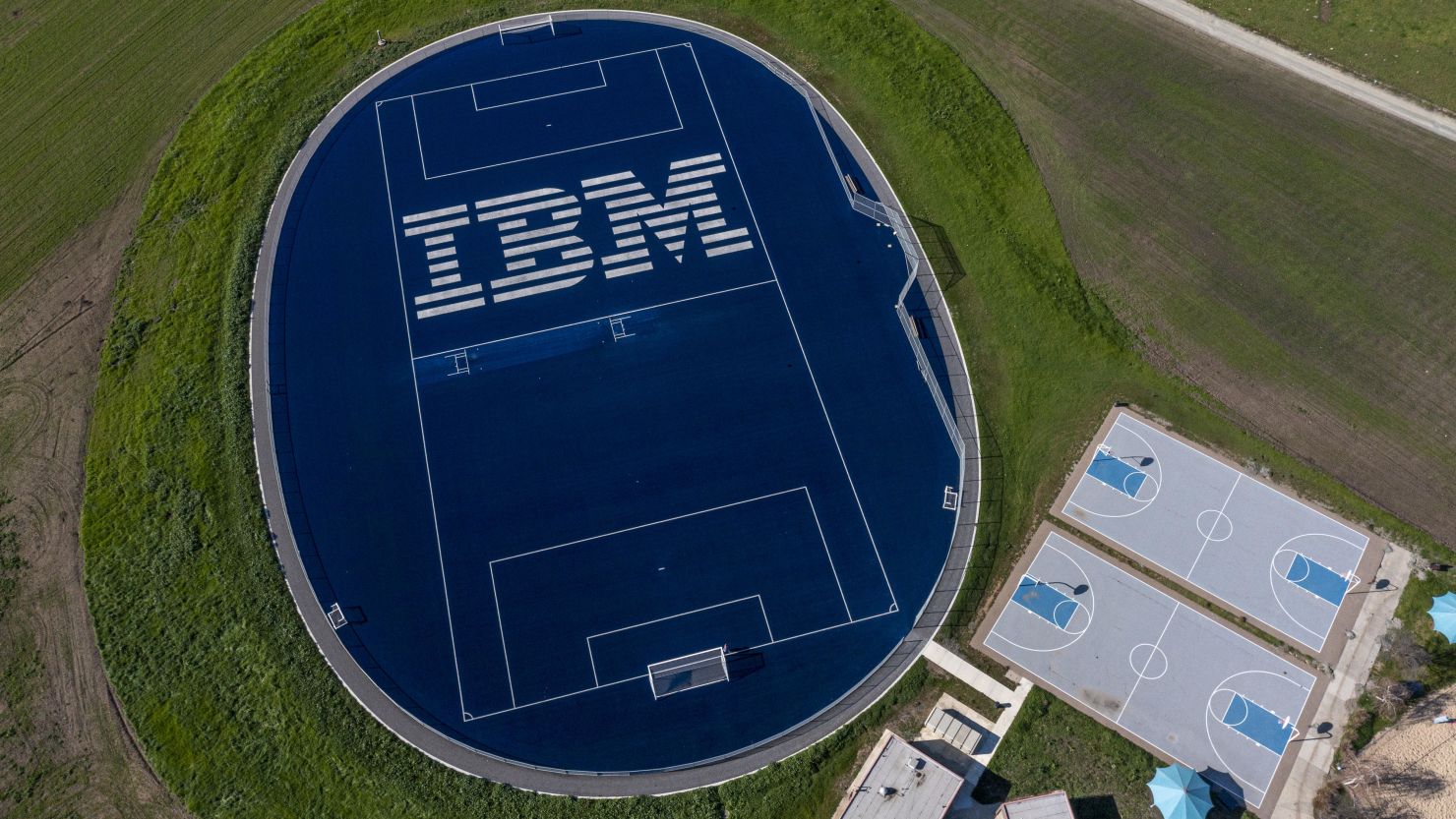 Athletics fields at the IBM Silicon Valley Laboratory in San Jose, California, U.S., on Thursday, Jan. 20, 2022. International Business Machines Corp. (IBM) is scheduled to release earnings figures on January 24. Photographer: David Paul Morris/Bloomberg via Getty Images