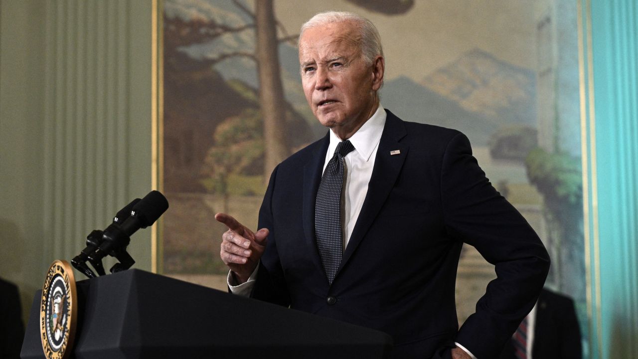 US President Joe Biden speaks during a press conference after meeting with Chinese President Xi Jinping during the Asia-Pacific Economic Cooperation (APEC) Leaders' week in Woodside, California on November 15, 2023. US President Joe Biden and Chinese President Xi Jinping shook hands and pledged to steer their countries away from conflict on November 15, 2023, as they met for the first time in a year at a high-stakes summit in California. (Photo by Brendan SMIALOWSKI / AFP) (Photo by BRENDAN SMIALOWSKI/AFP via Getty Images)