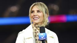 CHICAGO, IL - NOVEMBER 09: Charissa Thompson on set of the Amazon Prime TNF pregame show prior to an NFL football game between the Carolina Panthers and the Chicago Bears at Soldier Field on November 9, 2023 in Chicago, Illinois. (Photo by Cooper Neill/Getty Images)
