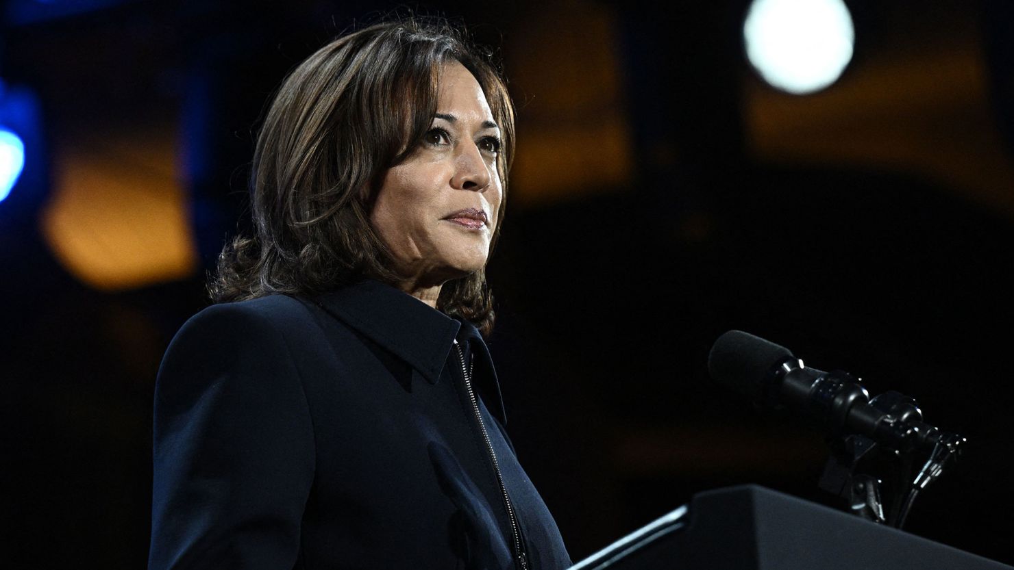 US Vice President Kamala Harris addresses a reception for leaders attending the Asia-Pacific Economic Cooperation (APEC) leaders' week at the Exploratorium, in San Francisco, California, on November 15, 2023. The APEC Summit takes place through November 17. (Photo by Brendan SMIALOWSKI / AFP) (Photo by BRENDAN SMIALOWSKI/AFP via Getty Images)