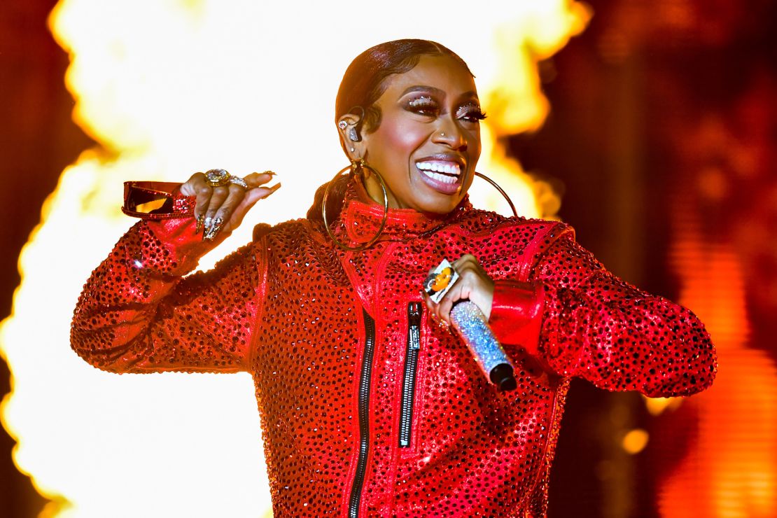 LAS VEGAS, NEVADA - MAY 06: Missy Elliott performs onstage during the Lovers & Friends music festival at the Las Vegas Festival Grounds on May 06, 2023 in Las Vegas, Nevada. (Photo by Aaron J. Thornton/WireImage)