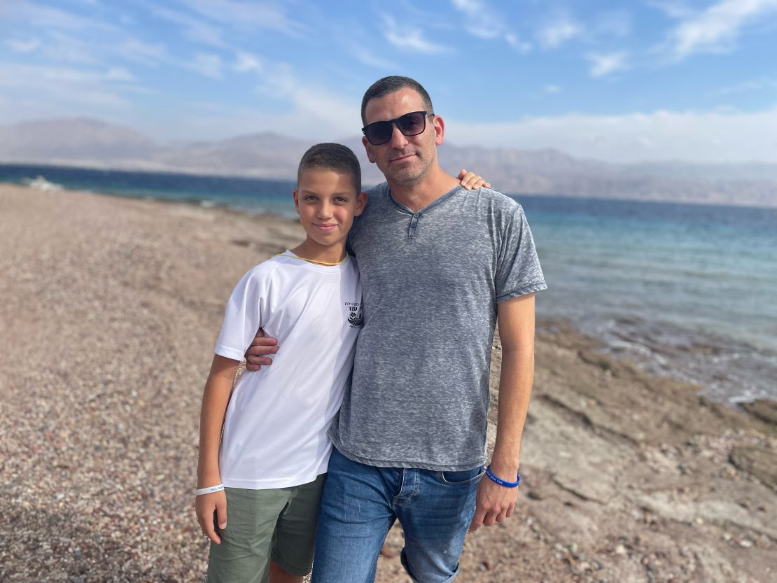 Yonathan and Uri Barr on the beach in Eilat.