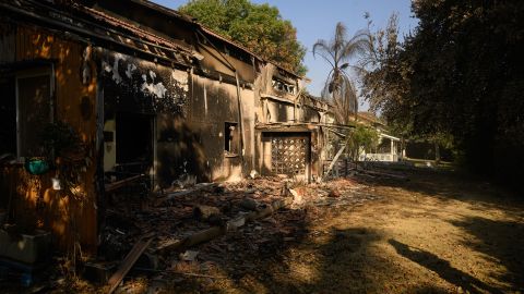 A home destroyed during the attack by Hamas is seen in Kibbutz Be'eri in Israel on October 14.