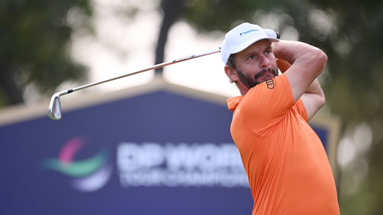 DUBAI, UNITED ARAB EMIRATES - NOVEMBER 14: Joost Luiten of Netherlands tees off on the fourth hole during the Pro-Am prior to the DP World Tour Championship on the Earth Course at Jumeirah Golf Estates on November 14, 2023 in Dubai, United Arab Emirates. (Photo by Ross Kinnaird/Getty Images)