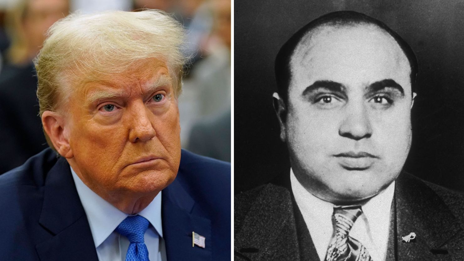 Former President Donald Trump and American gangster and businessman Al Capone.