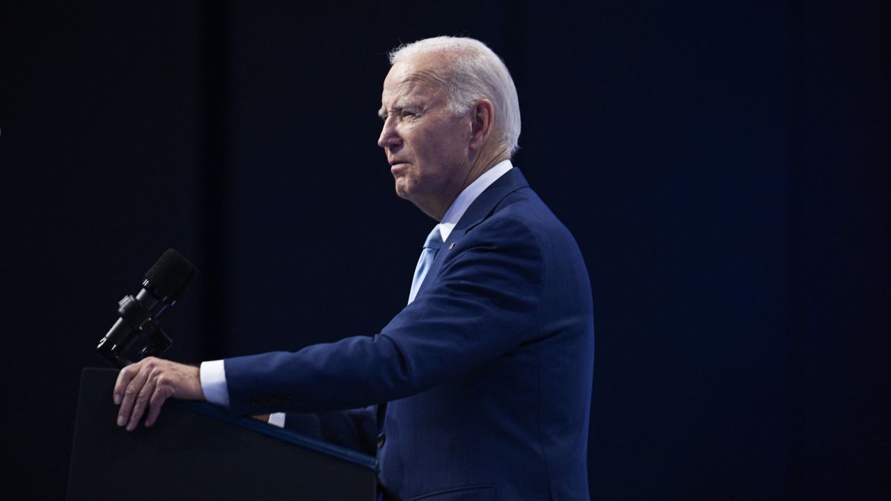 US President Joe Biden addresses the CEO summit at the Asia-Pacific Economic Cooperation (APEC) Leaders' Week in San Francisco, California, on November 16, 2023. The APEC Summit takes place through November 17. (Photo by Brendan SMIALOWSKI / AFP) (Photo by BRENDAN SMIALOWSKI/AFP via Getty Images)