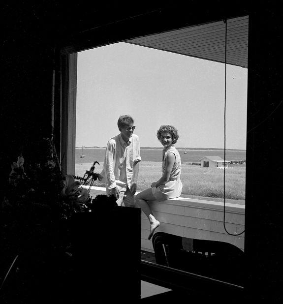 Kennedy and his then-fiancee, Jacqueline Bouvier, vacation at the Kennedy compound in June 1953. They were married months later.
