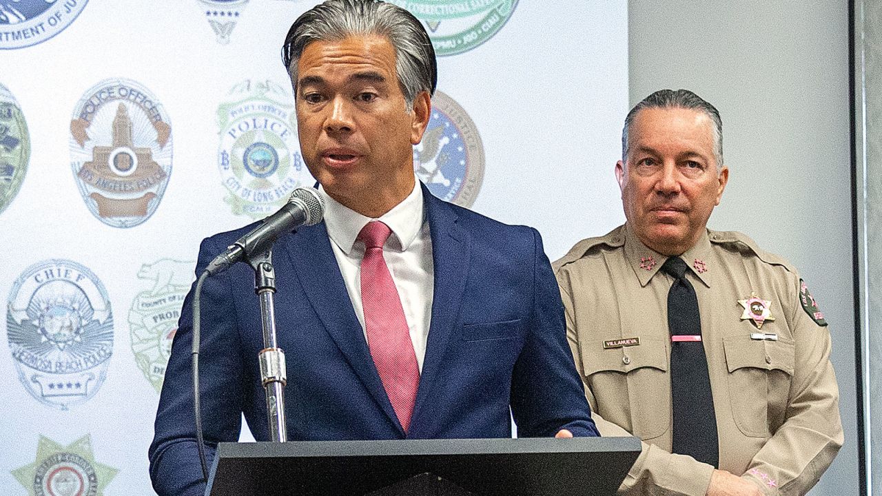 California Attorney General Rob Bonta speaks during a press conference on October 7, 2022