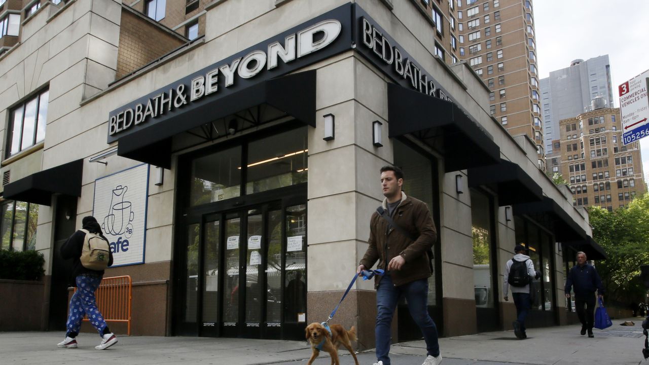 NEW YORK, NEW YORK - APRIL 24: People walk near a closed store of Bed Bath & Beyond on April 24, 2023 in New York City. Bed Bath & Beyond filed for bankruptcy protection after the struggling failed to secure enough founds to stay open. (Photo by Leonardo Munoz/VIEWpress)
