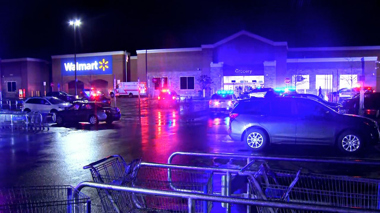 Police at a Walmart Supercenter in Dayton, Ohio on November 20, 2023.