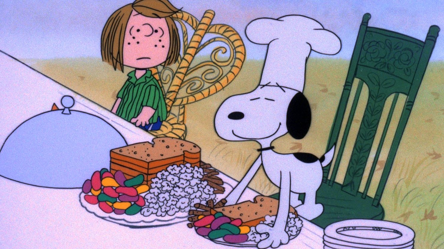 A CHARLIE BROWN THANKSGIVING - The Walt Disney Television via Getty Images Television Network will celebrate the start of the holiday season with the classic special, "A Charlie Brown Thanksgiving," MONDAY, NOVEMBER 20 (8:00-8:30 & 8:30-9:00 p.m., ET), on the Disney General Entertainment Content via Getty Images Television Network. In the 1973 special "A Charlie Brown Thanksgiving," Charlie Brown wants to do something special for the gang. However the dinner he arranges is a disaster when caterers Snoopy and Woodstock prepare toast and popcorn as the main dish. Humiliated, it will take all of Marcie's persuasive powers to salvage the holiday for Charlie Brown.  (Photo by ABC Photo Archives/Disney General Entertainment Content via Getty Images)