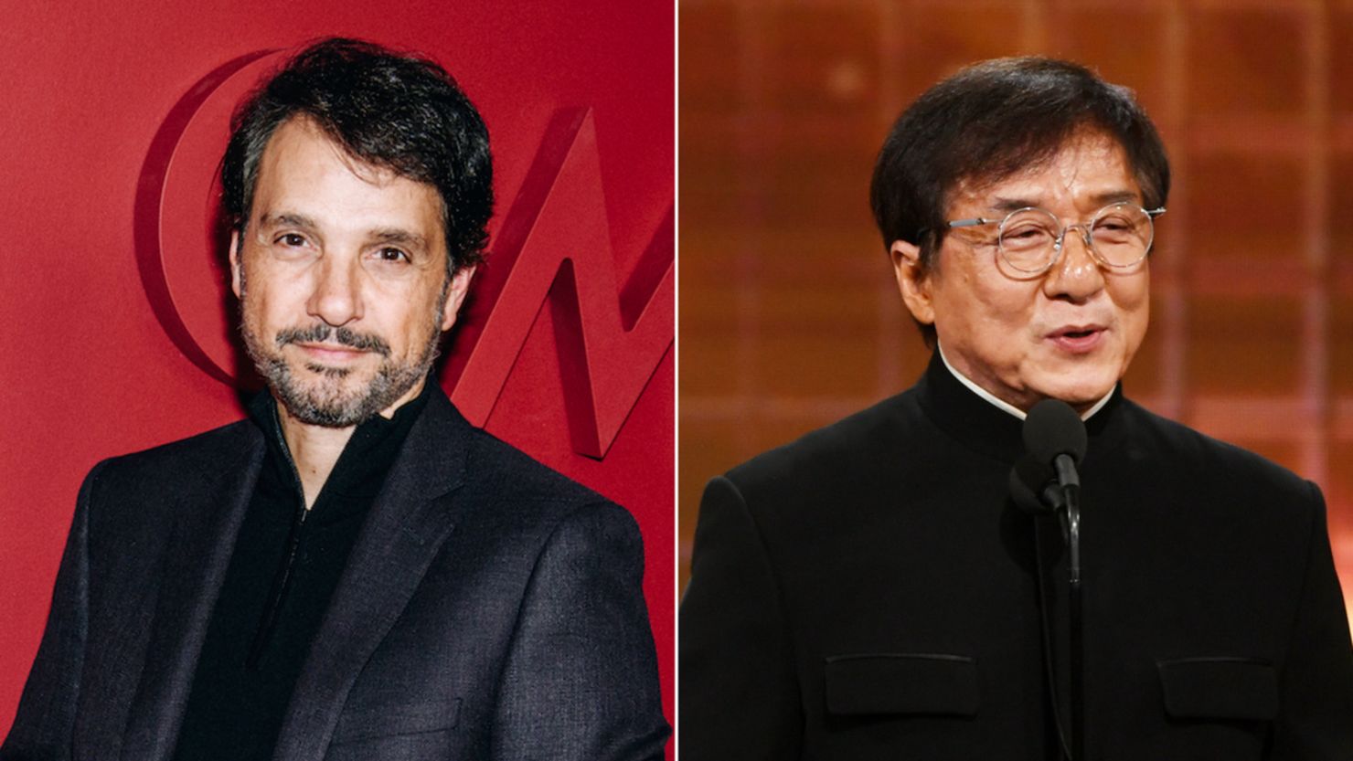 From left, Ralph Macchio, Jackie Chan