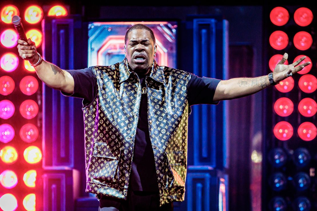 MILAN, ITALY - OCTOBER 22: Busta Rhymes opens for 50 Cent at Mediolanum Forum of Assago on October 22, 2023 in Milan, Italy. (Photo by Sergione Infuso/Corbis via Getty Images)