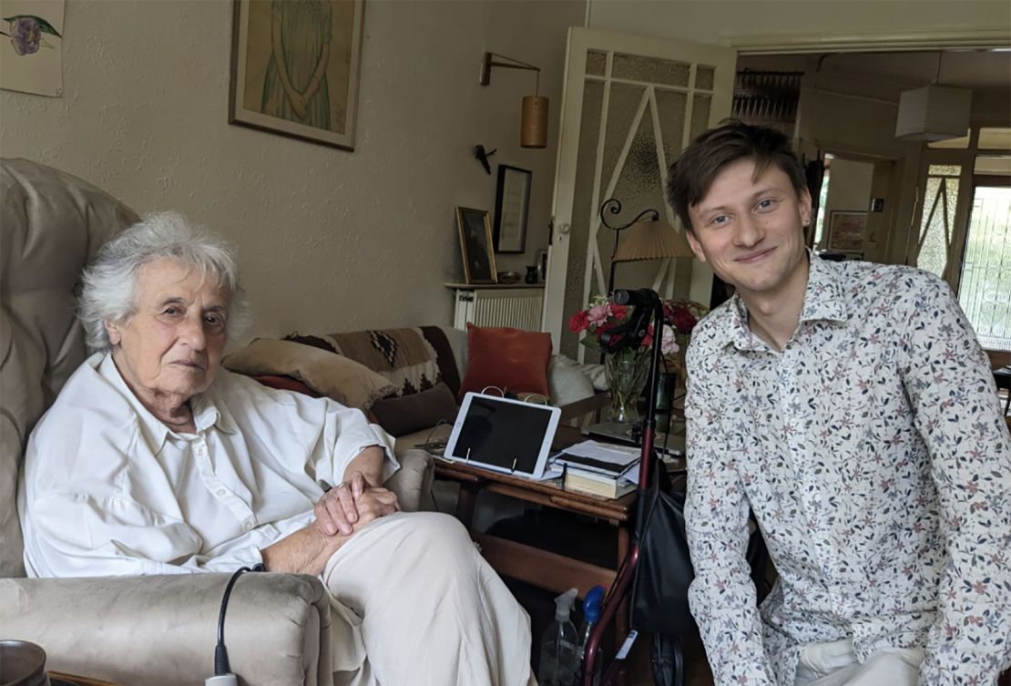 a young composer/conductor who stumbled across remnants of music scores at Auschwitz and has spent several years restoring them and working them into full compositions. He is now due to play with his orchestra at Sadler's Wells in London. him with a holocaust survivor called Anita Lasker-Wallfisch