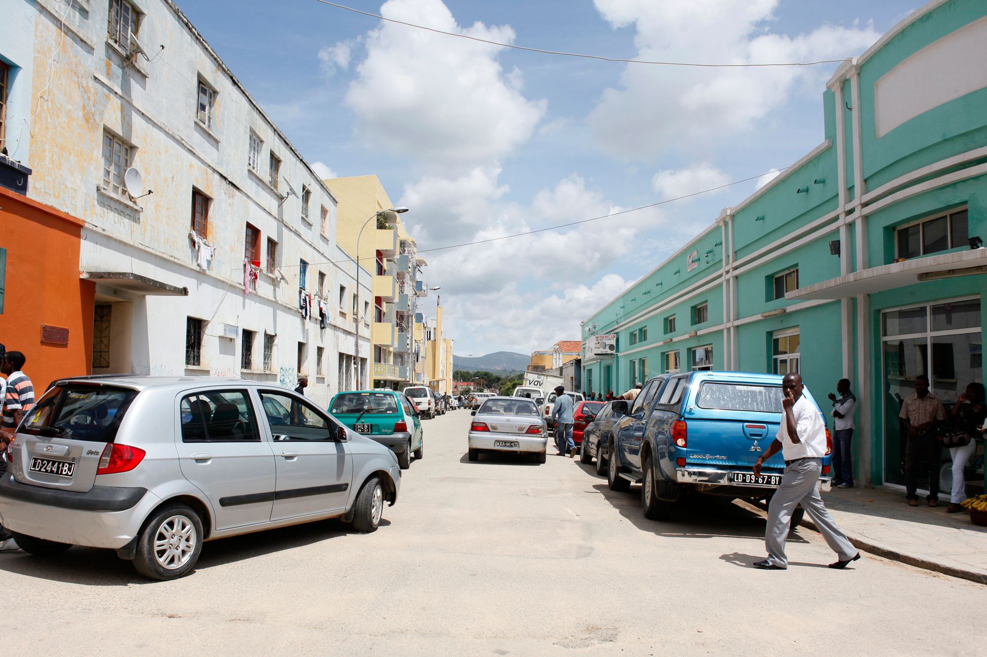 BJTBR3 Street scene from the city of Lubango, Huila Province, Angola, Africa