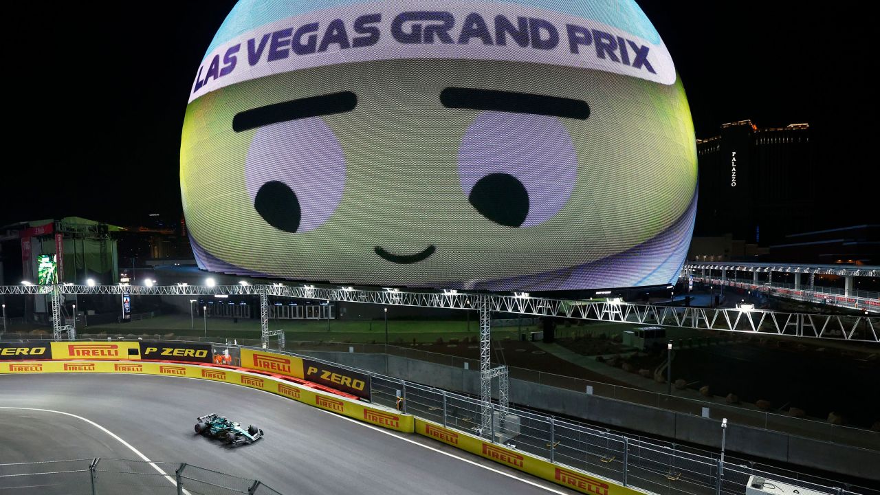 Mandatory Credit: Photo by CAROLINE BREHMAN/EPA-EFE/Shutterstock (14218260a)
Aston Martin driver Lance Stroll of Canada in action during the second practice session for the F1 Las Vegas Grand Prix at the Las Vegas Strip Circuit in Las Vegas, Nevada, USA, 17 November 2023.
Formula One Las Vegas Grand Prix - Practice sessions, Usa - 17 Nov 2023