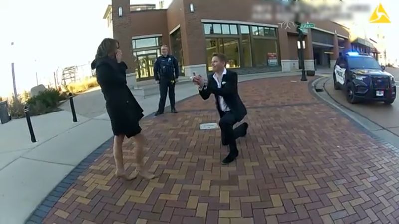 Bodycam footage shows police help organize marriage proposal for a couple