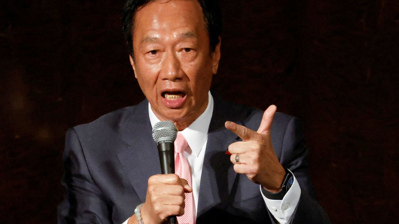 Terry Gou, Foxconn founder and presidential candidate, speaks during a press conference in Taipei, Taiwan November 23, 2023. REUTERS/Carlos Garcia Rawlins