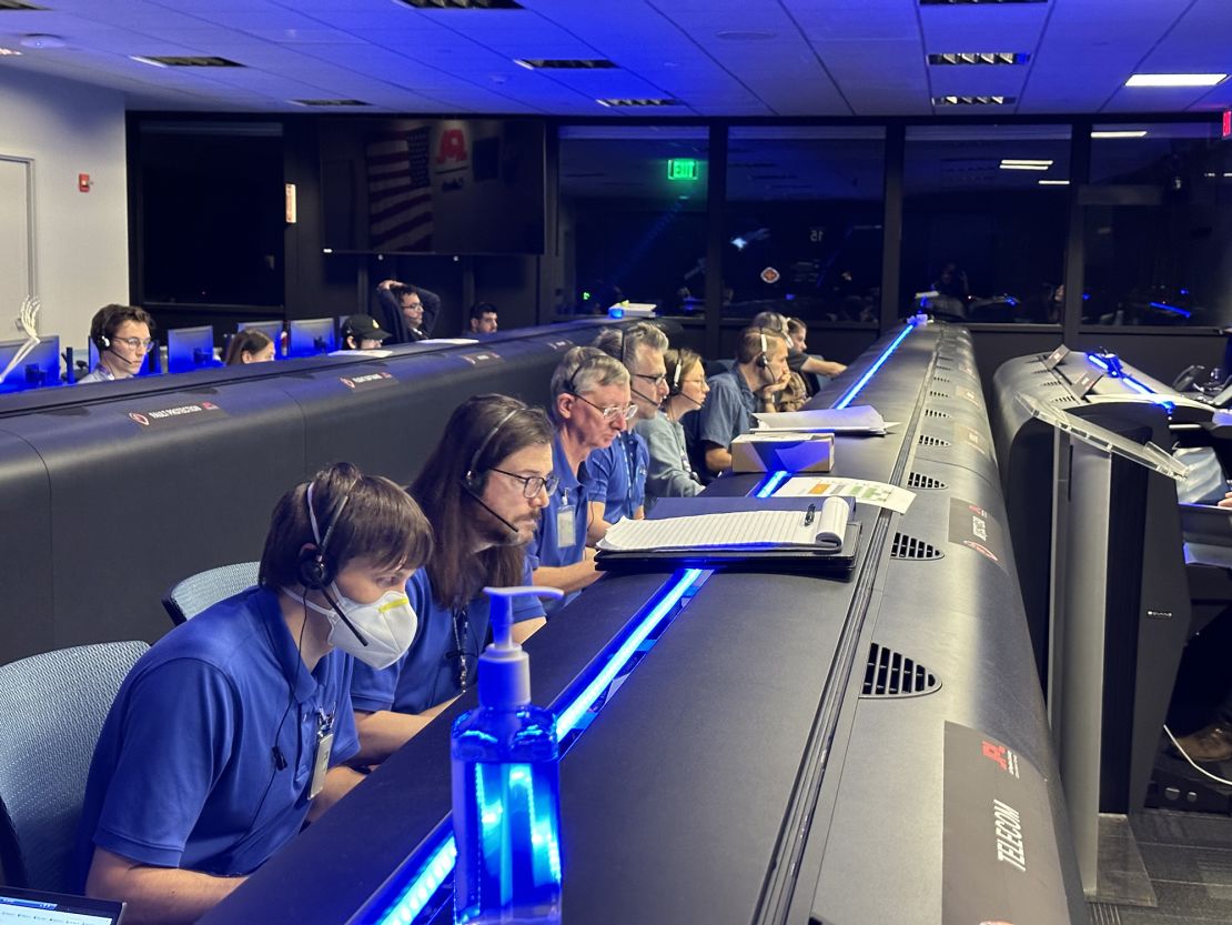 The flight laser transceiver operations team for NASA's Deep Space Optical Communications (DSOC) technology demonstration works in the Psyche mission support area at JPL in the early hours of November 14, when the project achieved "first light."