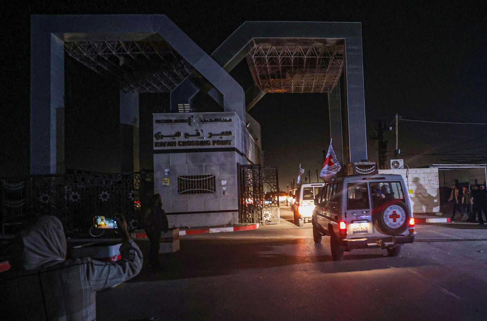 International Red Cross vehicles transport freed hostages through the Rafah border crossing in Gaza on November 24. <a  target="_blank">Twenty-four people held hostage for nearly seven weeks in the Gaza Strip were released Friday</a> as part of a truce brokered between Israel and Hamas, according to officials. The group included 10 Thai citizens, 13 Israelis and one Philippine citizen, according to Qatar's Foreign Ministry spokesperson Majed Al-Ansari.