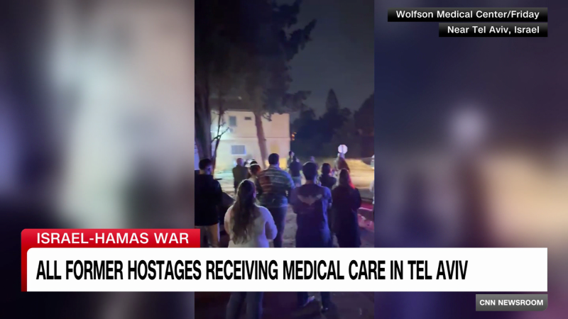 Eight hostages arrive at Israeli medical center