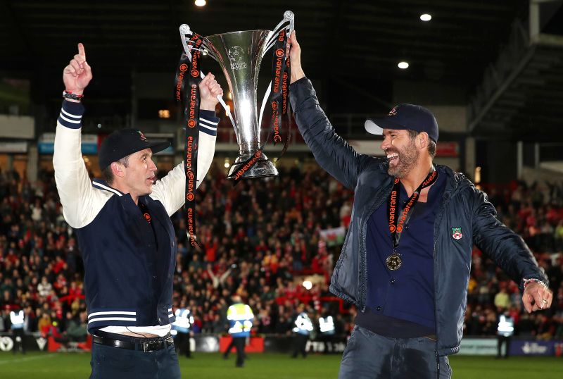 Ryan Reynolds and Rob McElhenney Celebrate Wrexham's Spectacular 6-0 Victory over Morecambe