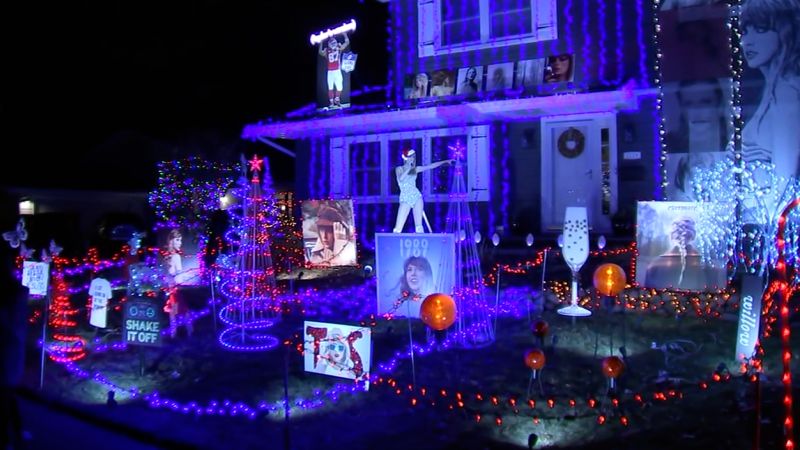 Woman creates stunning Taylor Swift-themed holiday display