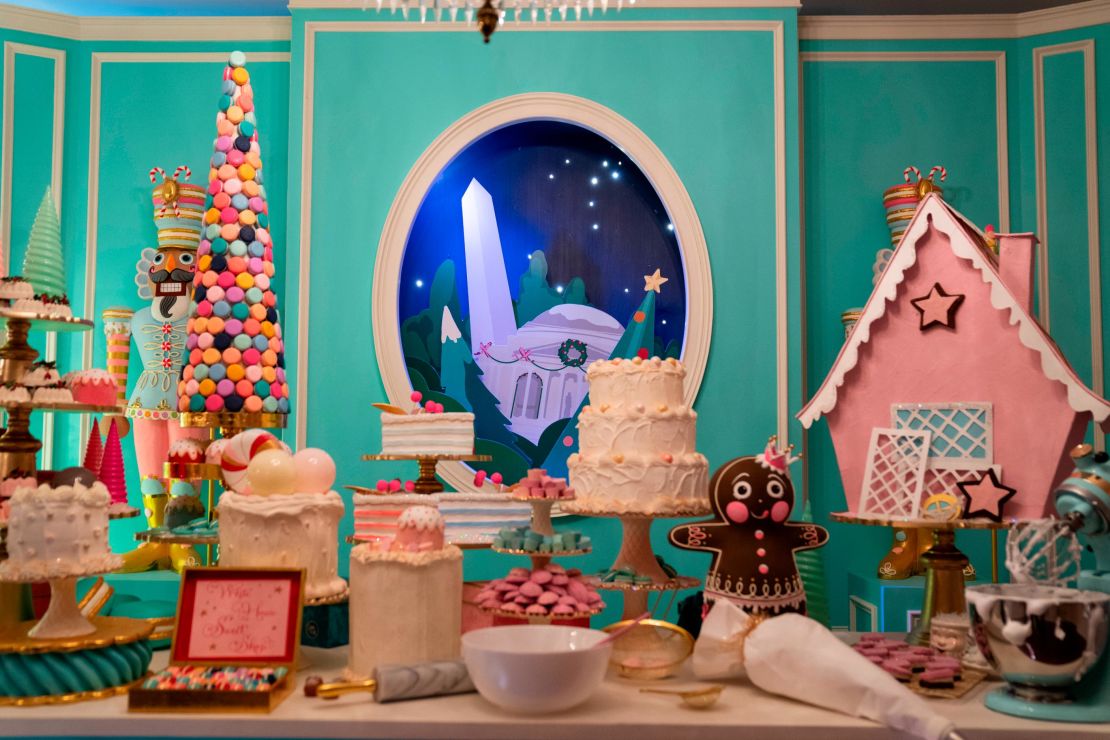 Holiday decorations adorn the China Room of the White House for the 2023 theme "Magic, Wonder, and Joy," Monday, Nov. 27, 2023, in Washington. (AP Photo/Evan Vucci)