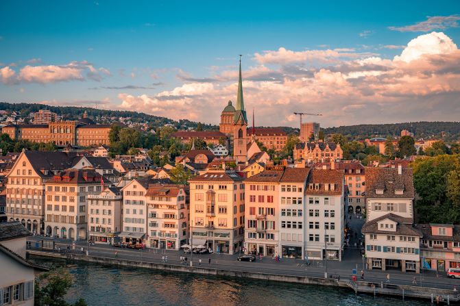 <strong>1. Zurich, Switzerland (tie): </strong>The largest city in Switzerland has jumped from sixth place in 2022 to No. 1 on the 2023 list, tying with Singapore.