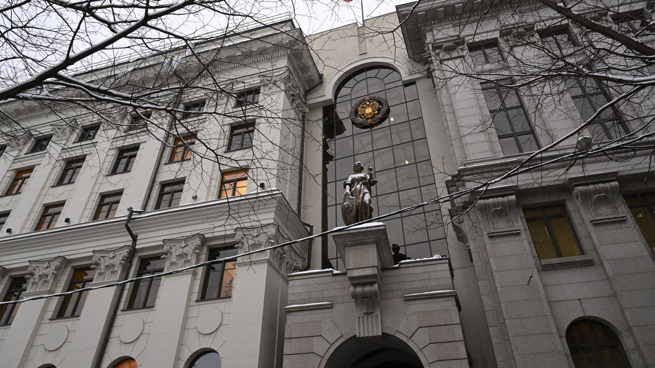 A Russian national tricolor flag flies atop Russia's Supreme Court building in Moscow on November 30, 2023. Russia's top court on November 30, 2023 ruled to ban "international LGBT movement" for "extremism" without specifying whether individuals or organisations in Russia were being targeted. (Photo by NATALIA KOLESNIKOVA / AFP) (Photo by NATALIA KOLESNIKOVA/AFP via Getty Images)