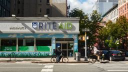 A Rite Aid store in New York, US, on Monday, Oct. 16, 2023. US pharmacy chain Rite Aid Corp. filed for bankruptcy in an effort to close unprofitable stores, address lawsuits over its role in the opioid pandemic and rework a debt load of roughly $4 billion. Photographer: Bing Guan/Bloomberg via Getty Images