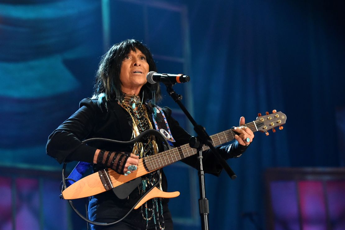 NASHVILLE, TN - SEPTEMBER 16:  Buffy Sainte-Marie performs onstage at the 14th annual Americana Music Association Honors and Awards Show at the Ryman Auditorium on September 16, 2015 in Nashville, Tennessee.  (Photo by Erika Goldring/Getty Images for Americana Music)