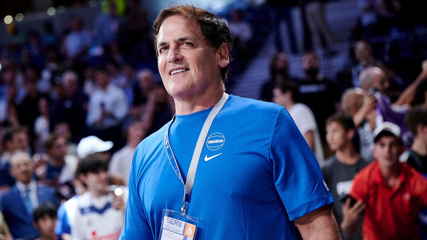 Owner of Dallas Mavericks Mark Cuban during Exhibition match between Real Madrid and Dallas Mavericks at WiZink Center on October 10, 2023 in Madrid, Spain.