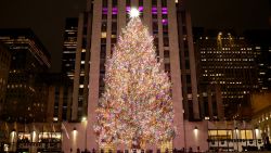 NEW YORK, NEW YORK - NOVEMBER 29: A view of the lit tree during the 2023 Rockefeller Center Christmas Tree Lighting Ceremony at Rockefeller Center on November 29, 2023 in New York City. (Photo by Arturo Holmes/Getty Images)