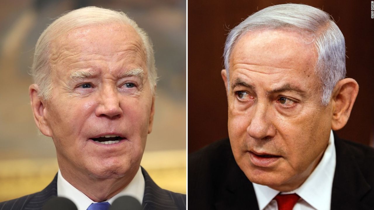 From left, U.S. President Joe Biden and Israeli Prime Minister Benjamin Netanyahu.
