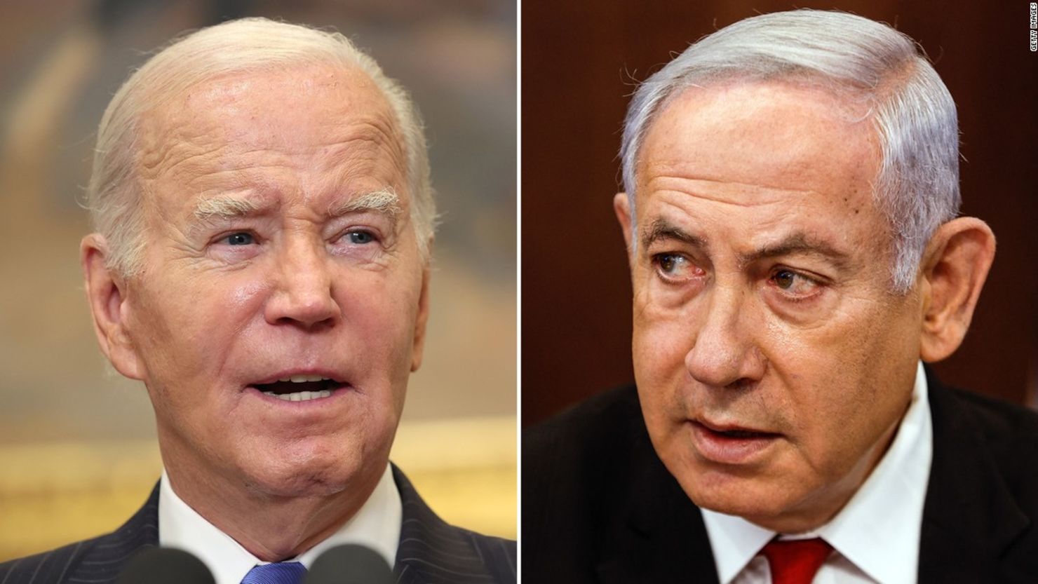 From left, U.S. President Joe Biden and Israeli Prime Minister Benjamin Netanyahu.